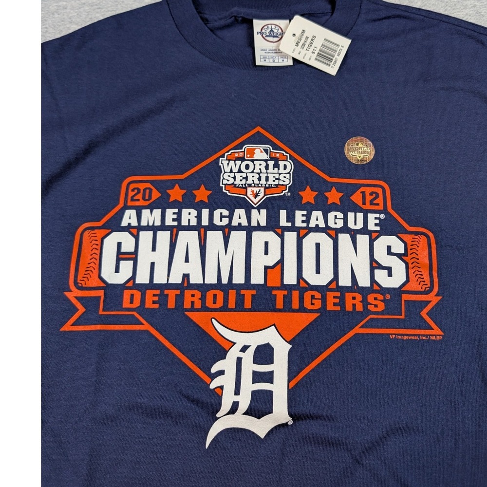 Delta Detroit Tigers 2012 American League Champions World Series T-Shirt Navy M